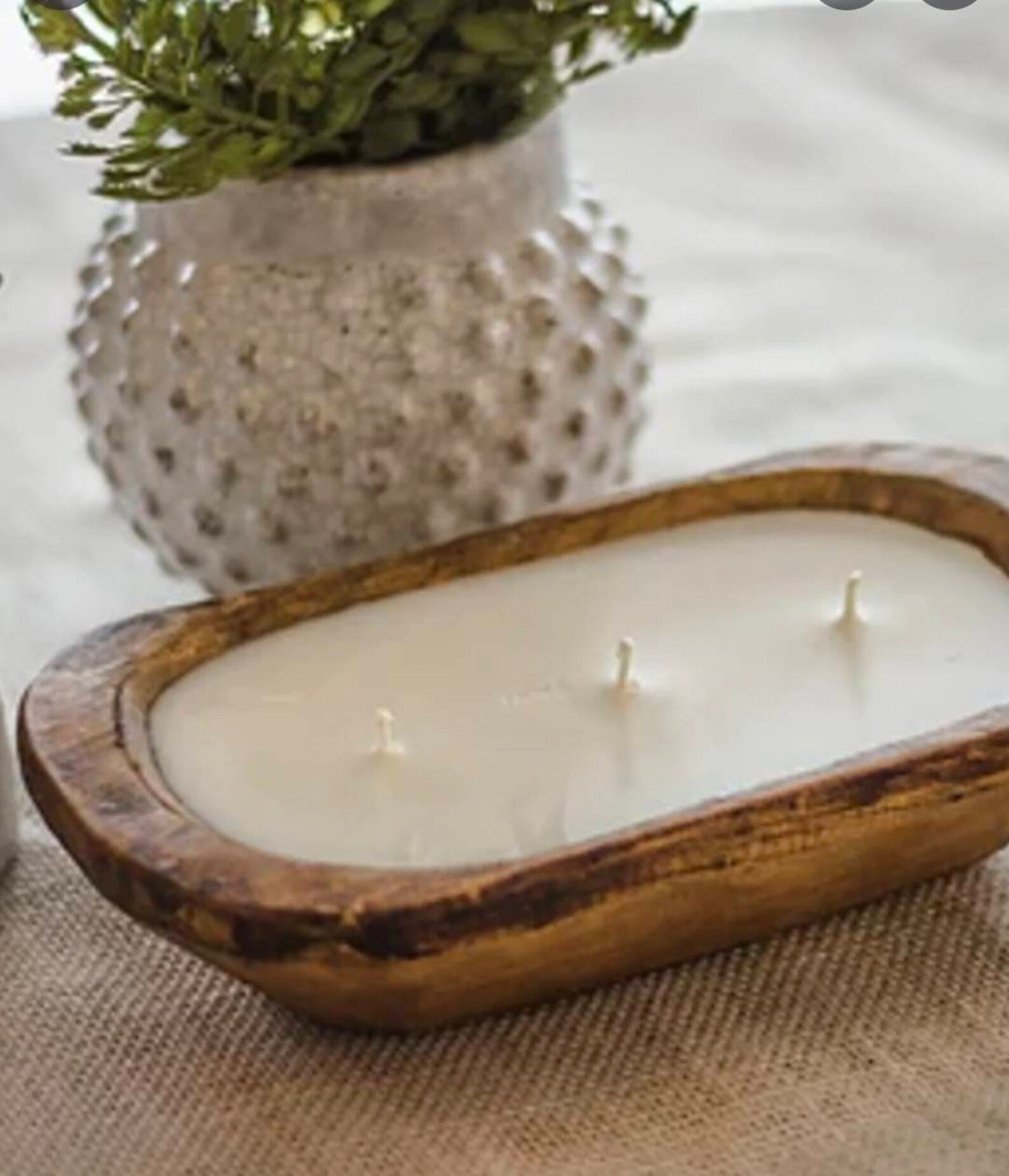 Wooden Dough Bowl Soy Candle 16oz